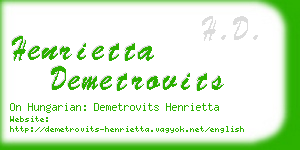 henrietta demetrovits business card